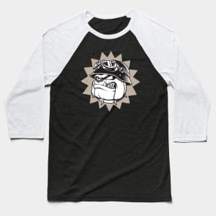 Rebel Bulldog Motorcycle Design Baseball T-Shirt